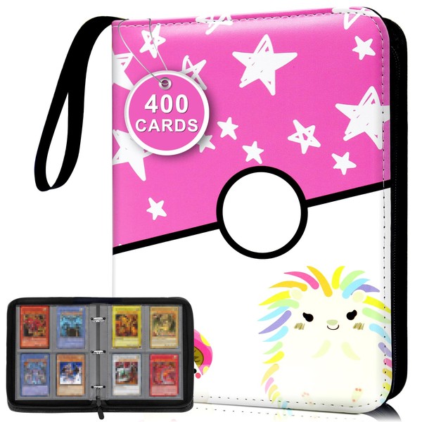 Trading Card Binder 4 Pocket, 400 Pockets Toploader Binder, Waterproof