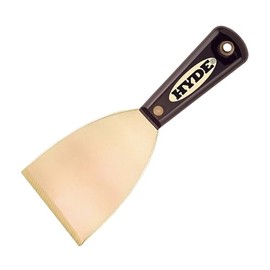 Hyde Tools 02420 3-Inch Brass Stiff Chisel Scraper, Black and Silver