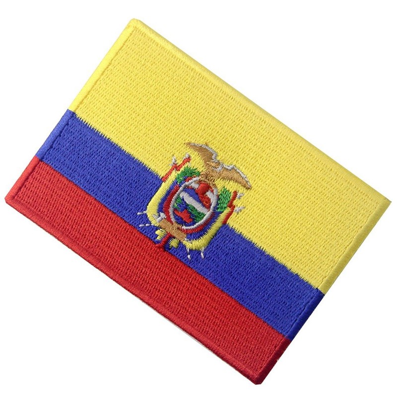 Ecuador Flag Embroidered Emblem Ecuadorian Iron On Sew On National