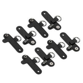 sourcing map 8Pcs Leather Purse Straps, 6.1cmx2.4cm Punch-Free Buckle Bag Strap Transformation Accessories for Mini Bag Handbag Crossbody Shoulder Strap, Black