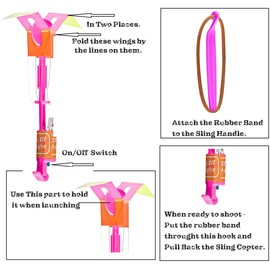 AMERICAN WIT 24 Pack - Cool LED Light Up Helicopters (Multicolored) Slingshot Style Flying Toy Arrow Launch Flies up to 100 Feet. (24)