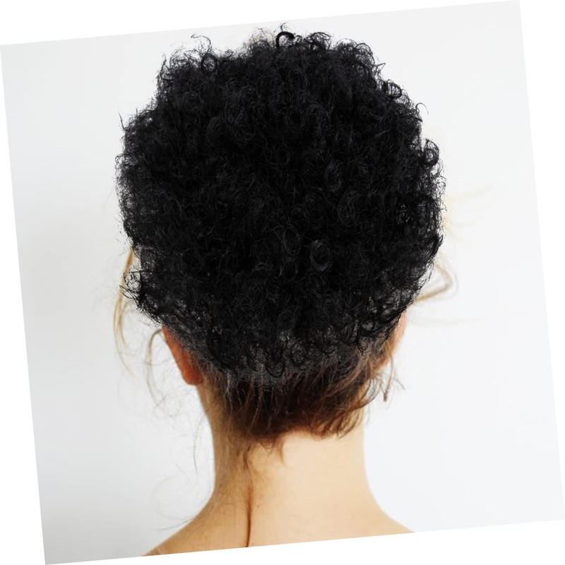 Beavorty Natural Look Afro Bun Hairpiece Heat Resistant Wig for