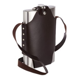 Relaxdays XXL Stainless Steel Hip Flask, High-Quality Flask for Hanging, 1.8 Litre Capacity, Party Fun, Silver