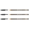 BIC Pack of 3 Large Black Crystal Ballpoint Pens 1.6mm