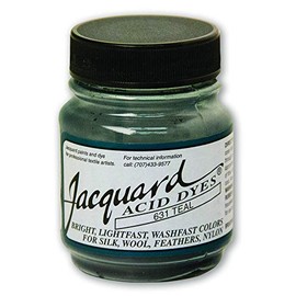 Jacquard Acid Dye for Wool, Silk and Other Protein Fibers, 1/2 Ounce Jar, Concentrated Powder, Teal 631
