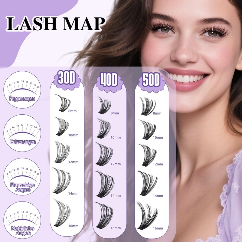 B&Q ClassicWisp Eyelash Extensions Set - 280 Pieces Cluster Lash