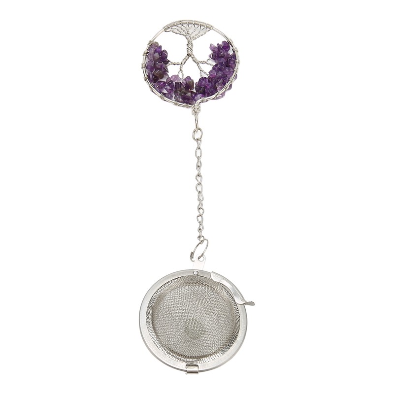 Tea Infuser Artificial Crystal Stone Tea Strainer Stainless Steel Diffuser