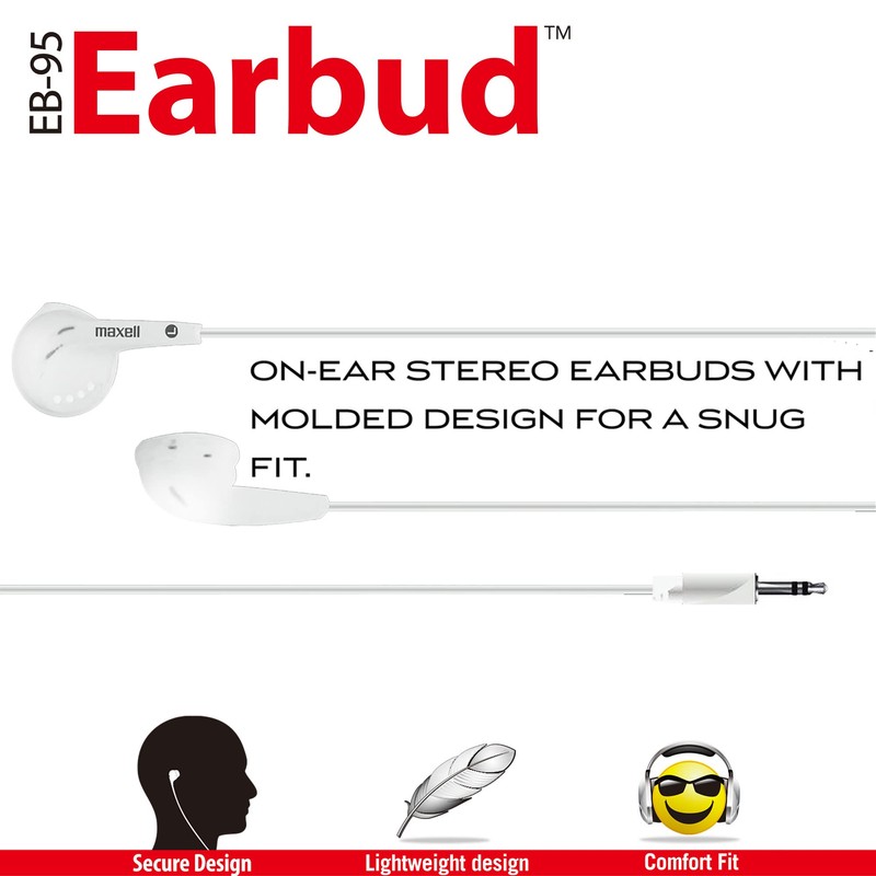 Maxell 190599 Dynamic Sound Wired Lightweight Extended Use Design Stereo