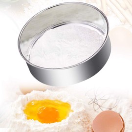 TANCUDER Stainless Steel Flour Sieve Round Flour Mesh Sifter Handheld Sifting Sieve Icing Sugar Shaker Strainer Sieve Kitchen Fine Mesh Flour Sifter Powdered Filter Mesh with 60 Mesh,15 * 15 * 4.5cm