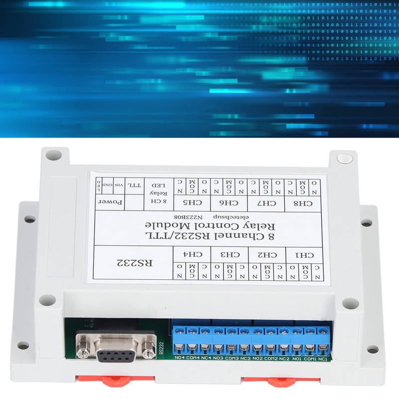 N223B08 8CH DC 12V RS232 Relay Module Serial Port Remote