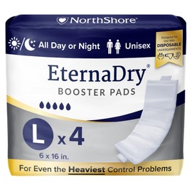 NorthShore EternaDry Booster Pads for Men and Women, Large, Starter Pack/4