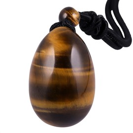 mookaitedecor Natural Tiger’s Eye Crystal Water Drop Pendant Necklace for Women Men, Crystal Egg Tumbled Stone Necklace Oval Semi Precious Stone Necklace Healing Crystal Reiki Chakra Jewellery Gift