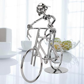 FTVOGUE Modelo de bicicleta de metal, modelo de piloto, decoración de escritorio para el hogar, regalos para amantes de la motocicleta