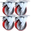 6" x 2" Heavy Duty Metal CASTERS with Poly Tread