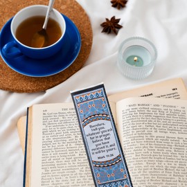Fabric Bible Bookmark with Bonus Tassel Bookmark - Bulk Pack of 4 - Mark 11:24: Ask in Prayer Bible Book Markers - Christian Bookmarks for Women & Men - Religious Bookmarks