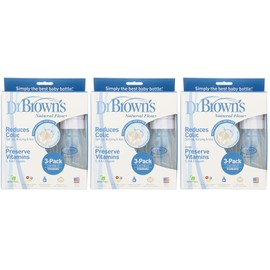 Dr. Brown's BPA Free Natural Flow Standard Neck Bottle, 4 oz, 9 Bottles
