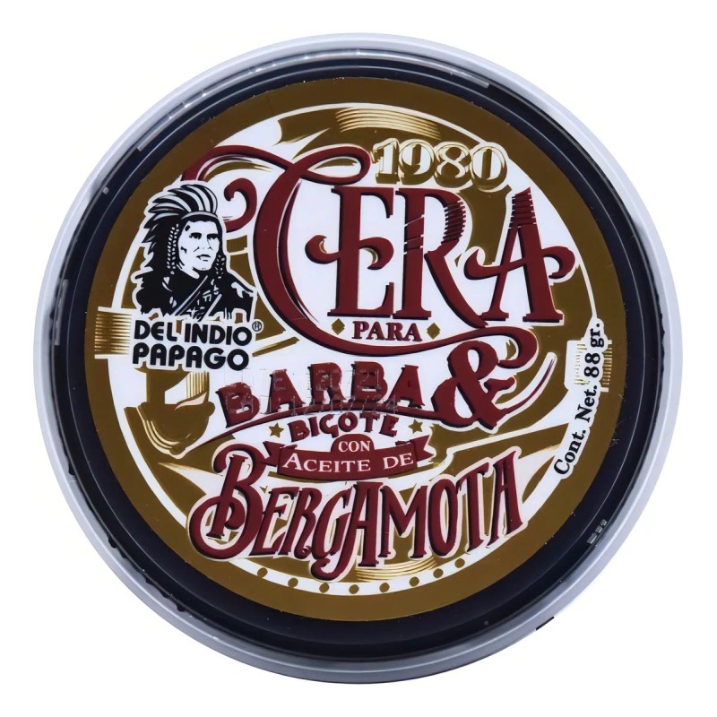 Cera Barba- Bigote Indio Papago Aceite Bergamota Crecimiento