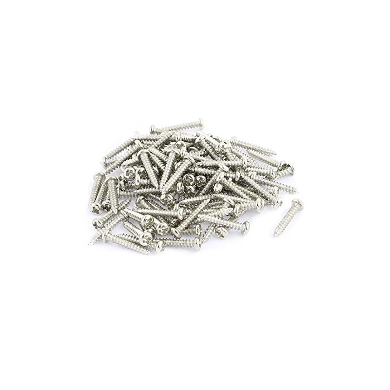 sourcing map 100pcs M2 x 12mm Stainless Steel Phillips Pan