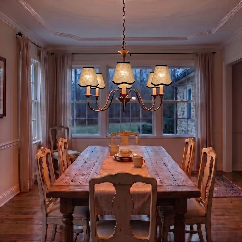 Small Lamp Shades Clip on Bulb, Linen Chandelier Shades Set