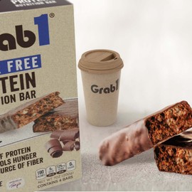 Grab1 Sugar Free Protein Bars, Dairy Free Dark Chocolate (3 Pack = 12 Bars) | 12gr Protein + 4gr Fiber | Low Calorie | Zero Sugar