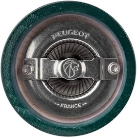 Peugeot Bistro Salt Mill, 4-Inch Adjustable Manual Grinder - Stainless Steel & Beechwood Design, Sustainable & Elegant, Pre-Filled with Rock Salt - Everyday use Kitchenware (Forest Green)