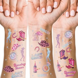 Cranight Hen Party Cowgirl Party Temporary Tattoos - 75 Styles, Hen Party Bag Fillers, Bridesmaid Bride to Be Gifts, Bridal Shower Supplies Cowgril Party Decorations (cowgirl)