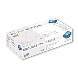 White Pearl Nitrile Disposable Gloves, Powder-Free, Size L (Pack of 100)