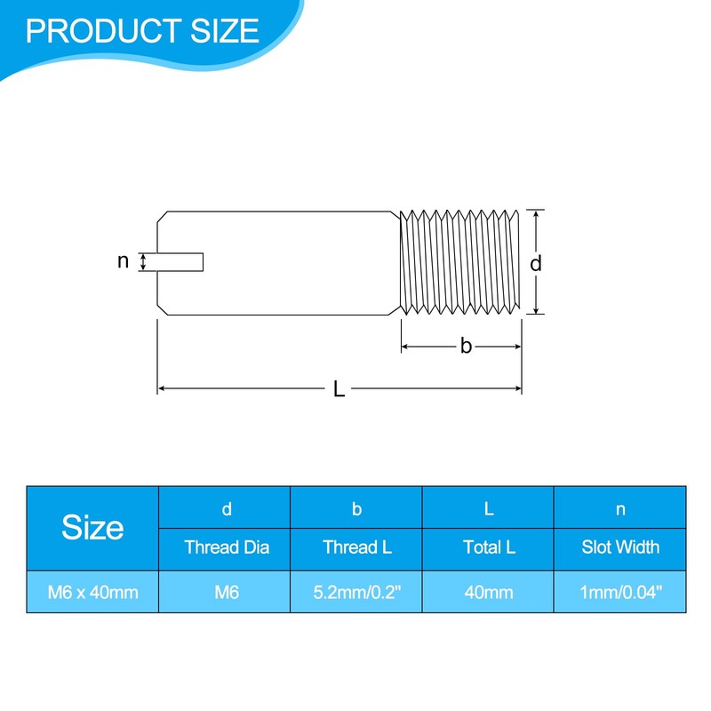 sourcing map 8Pcs M6 x 40mm Slotted Cylindrical Pin 304
