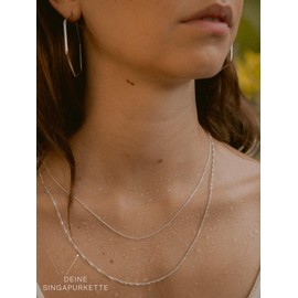modabilé Singapurkette Damen Halskette aus 925 Sterling Silber (35cm 1,8mm breit) Silberkette ohne Anhänger Silberne Kette für Frauen Kurz Schlicht