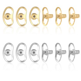 Mabor 12 Pcs Earring Lifters for Droopy Ears, Earring Backs Replacements for Studs Large Tight Earring Lifter Backers for Heavy Earrings