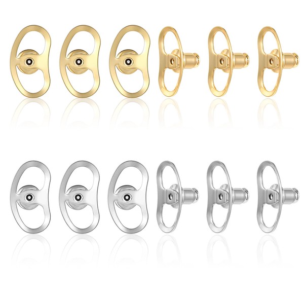 Mabor 12 Pcs Earring Lifters for Droopy Ears, Earring Backs