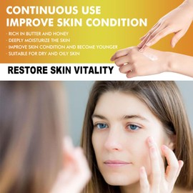 Beef Tallow Honey Balm, Organic Grass Fed Tallow Balm, Deeply Nourishing Beef Tallow Skin Care for Face & Body Tallow Cream, 100% Grass Fed Beef Tallow Moisturiser Skin Cream for Dry Skin（2PCS）