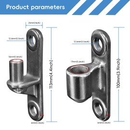 304 Stainless Steel Gate Hinges 5/8" Heavy Duty Door Hinges 600LB Capacity No Squeaking for Wall Mount Hinges for Farm Gates & Wooden Fences, 4 Pack
