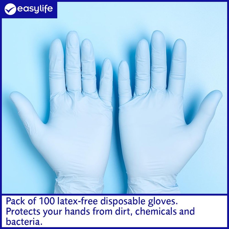 easylife lifestyle solutions Latex - Free Disposable Gloves (100) -