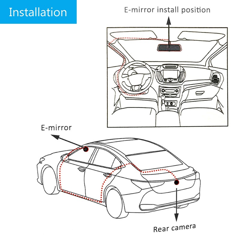 Aokiinn Mirror Dash Cam Backup Streaming Camera AKT-800 | 1080P