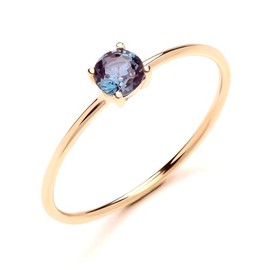 Old English Jewellers 9ct Yellow Gold Alexandrite Solitaire Ring size J K L M N O P Q R S June Birthstone (S)