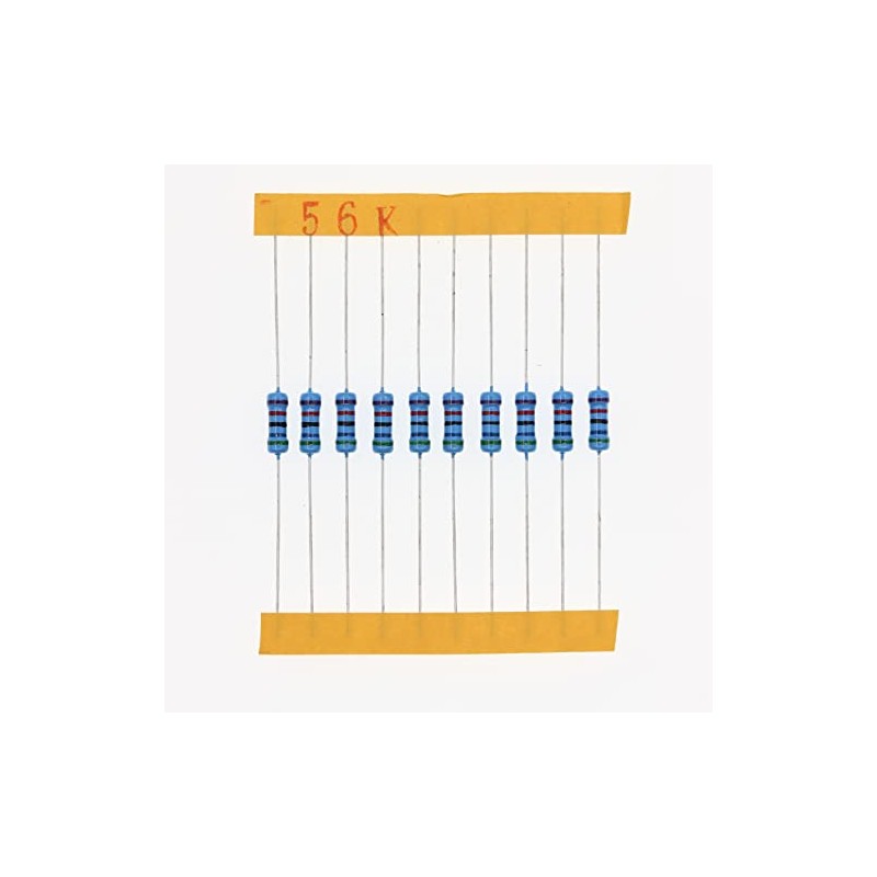 HUABAN 100 Pieces 0.5 Watts 1/2 W 56K Ohm 1%
