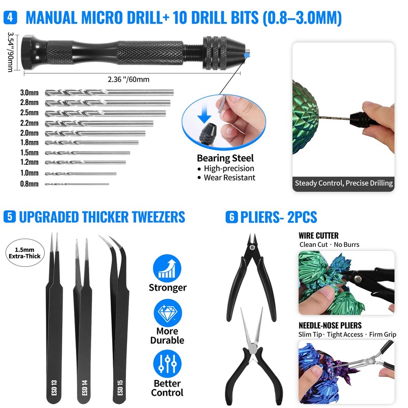68Pcs 3D Printer Tools Kit with Storage Case, 3D Printer