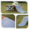 Le courant Dusty Blue Cheesecloth Table Runner Boho Rustic Gauze