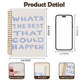IAFQWDS Inspirational Spiral Notebook Journal 5.5x8.3, What's the Best That Could Happen Motivational Notebooks for Note Taking, Inspirational Positive Affirmations Gifts