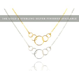 EFYTAL 50th Birthday Gift for Her, Gold Plated 5 Circle Necklace, 50th Birthday Gifts For Women, Cool Gifts for 50 Year Old Woman, 50th Birthday Decorations, 50th Birthday Gift Ideas (14k Gold Plated)