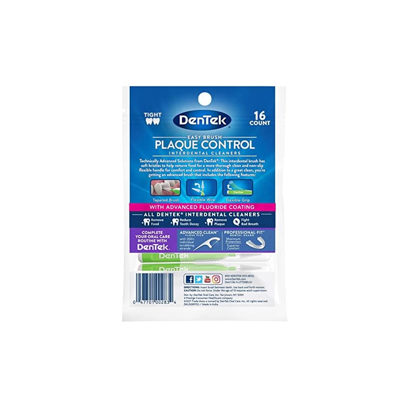 Dentek Easy Brush Cleaners Extra Tight Spaces 16 Count by