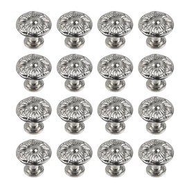 Geesatis 16 Pcs Jewelry Box Knobs Drawer Knobs Wooden Box Handles Mini Single Hole Knobs, Silver