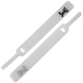 SeKi Pack of 50 Velcro Cable Ties White 11.5 cm Velcro Tape 12 mm Wide Cable Management Cable Organiser Reusable Velcro Cable Ties Velcro Fastener with Eyelet