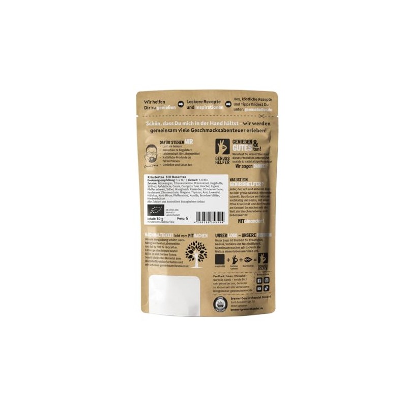 Bremer Gewürzhandel Organic Raffia Tea Loose Herbal Tea 80g
