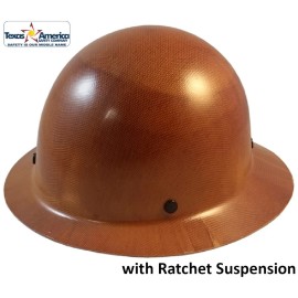 MSA Skullgard Full Brim Hard Hat With Ratchet Suspension - Natural Tan - Protective Edge