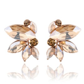 Rhinestone Stud Earrings Fancy Crystal Cluster Drop Dangle Earrings Colorful Crystal Ear Wrap Earrings for Women Jewelry Gifts for Brides Wedding Prom (champagne)