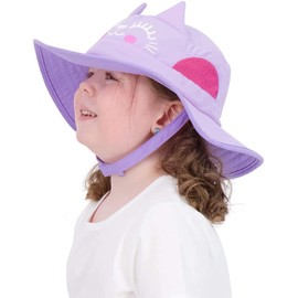 addie & tate Toddler Sun Hat for Kids UV Protection Beach Bucket Hat for Girls & Boys Fishing Safari Play Hat (Cat, 2-5 Years)