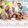 POPOYU Happy Birthday Tablecloth, Table Cloth Party Disposable for Girls