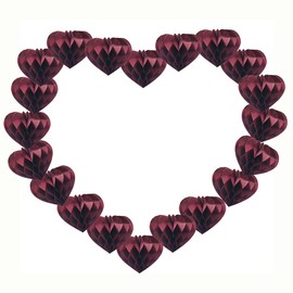 Heart Decorations 20pcs Honeycomb Ball Paper Heart Decorative-Hanging-Ornaments Decorations for Valentine's Day Engagement Wedding Birthday (Burgundy, 4in-20pcs)